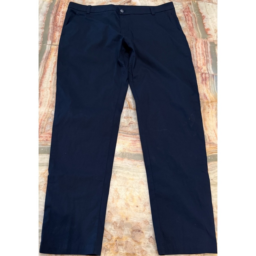 Lululemon Men's Commission Classic Fit Pants Blue Flat Front 4-Way Stretch 38